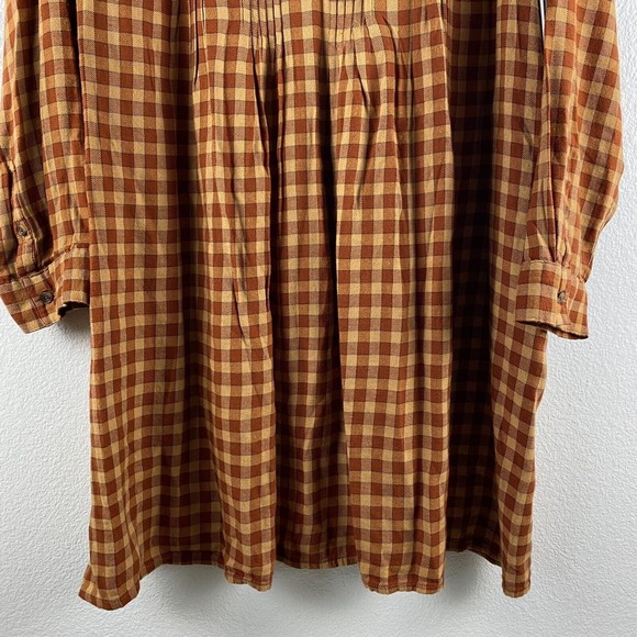 Sonoma Women's Dress Brown Plaid Frannel ‎ Plus Sixe 1X Long Sleeve - Picture 5 of 11